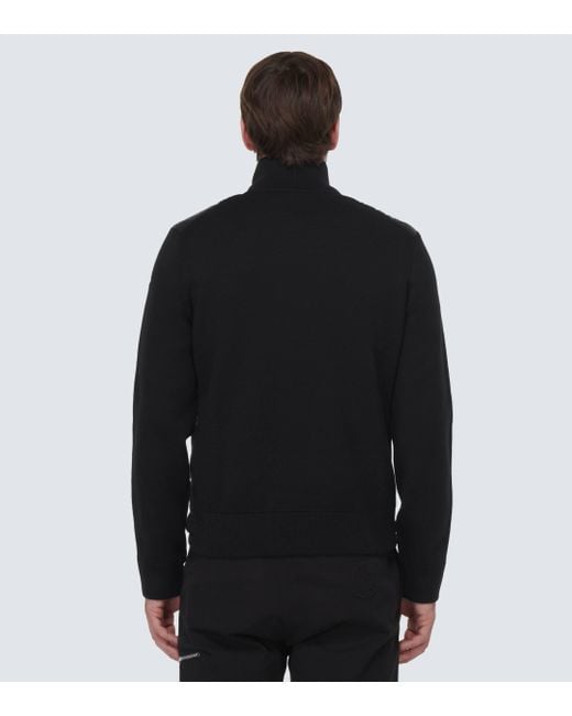 Moncler Black Down-paneled Knit Jacket for men