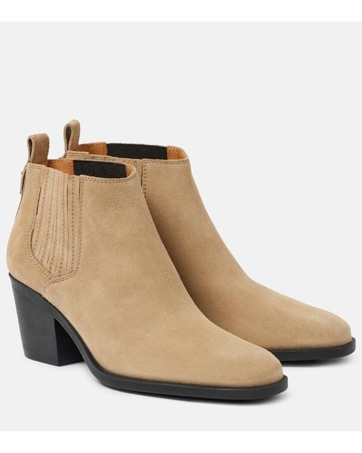 Tod's Natural Suede Ankle Boots