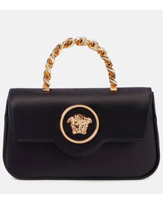 Versace La Medusa Mini Satin Tote Bag in Black Lyst UK