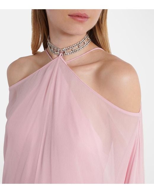 ‎Taller Marmo Pink Sza Sza Crepe Chiffon Kaftan