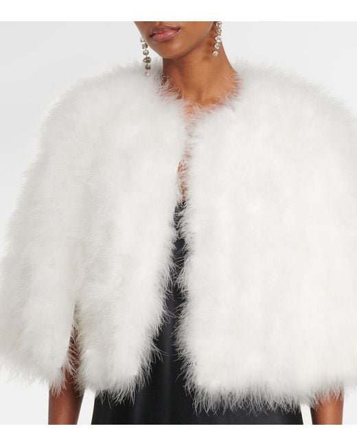 Yves Salomon White Feather Jacket