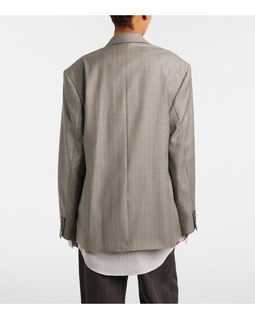 Acne Gray Striped Wool Jacket