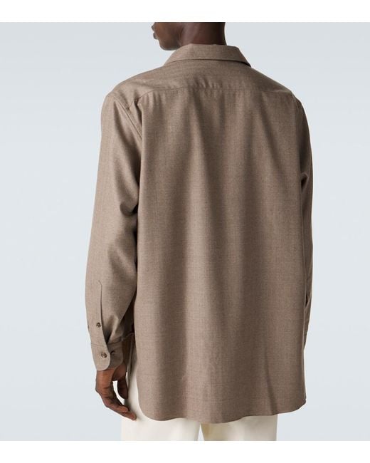 Loro Piana Brown Franco Virgin Wool Shirt for men