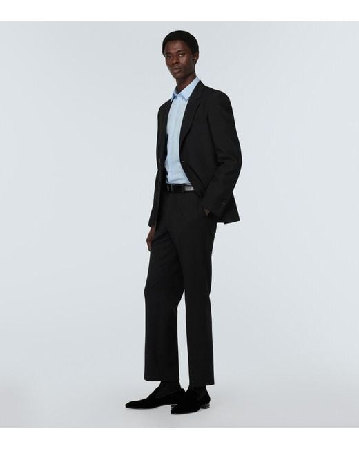 Christian Louboutin Black Dandyrocks Velvet Loafers for men