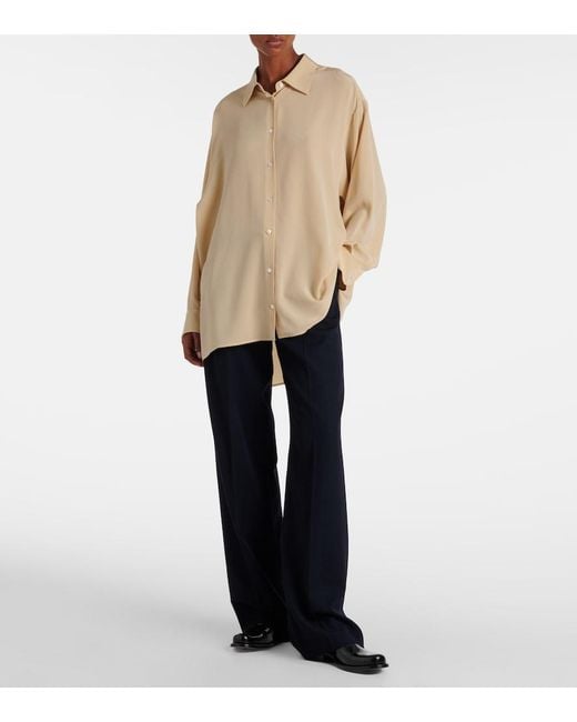 The Row Natural Luka Silk Crepe Shirt