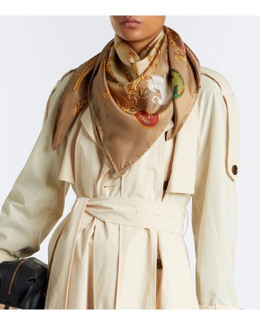 Burberry Metallic Printed Silk Twill Scarf