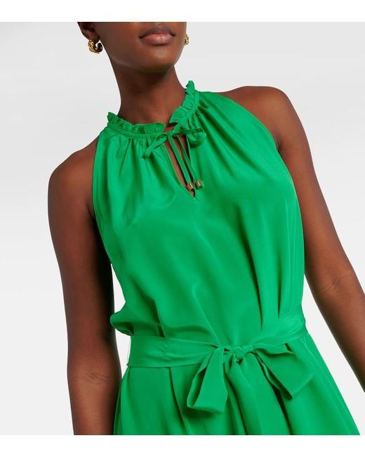 Vestido Midi Chamarel De Crepe De Seda Heidi Klein de color Green