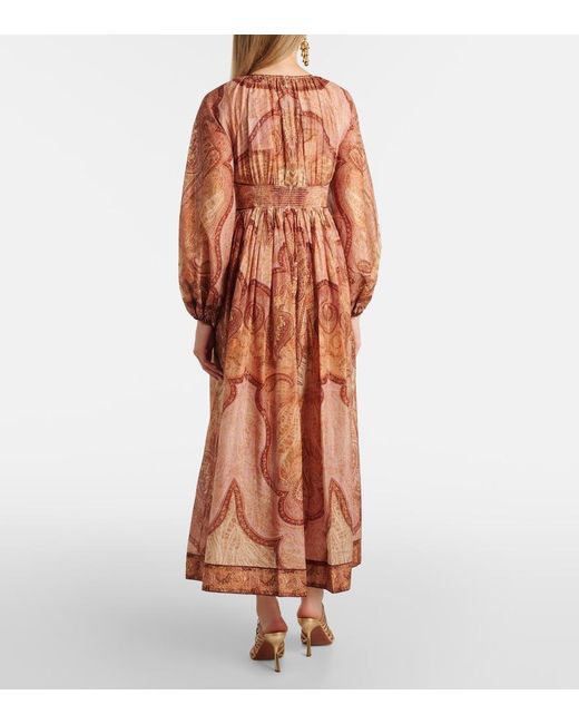 Zimmermann Red Wanderlust Printed Midi Dress