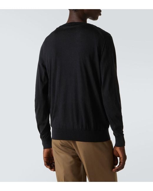 Zegna Black Wool Sweater for men