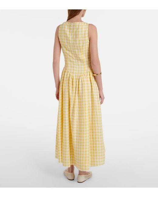 Faithfull The Brand Metallic Fortia Linen Midi Dress