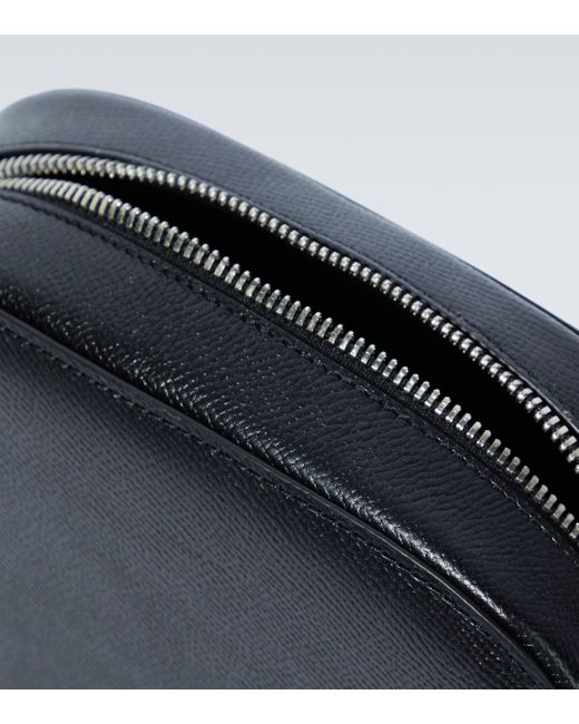 AMI Black Logo Leather Shoulder Bag for men
