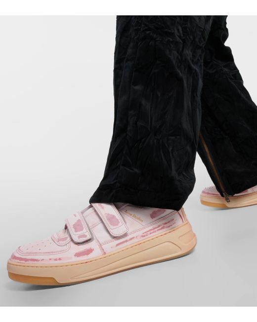 Acne Pink Steffey Leather Sneakers