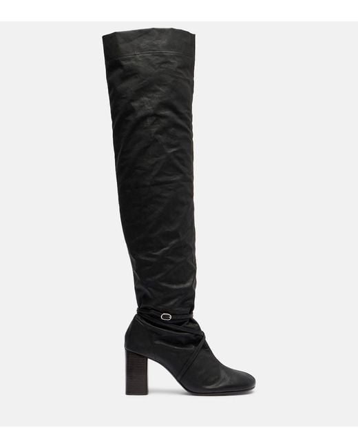 Lemaire Black Anatomic 80 Over-The-Knee Boots