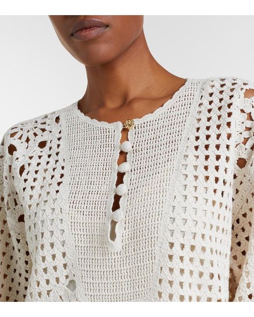 FRAME Natural The Postcard Cotton Crochet Tunic