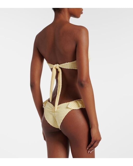 Montce White Cabana Gingham Bikini Top