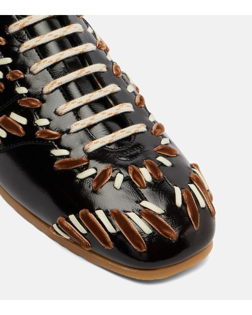 Dries Van Noten Black Leather Sneakers