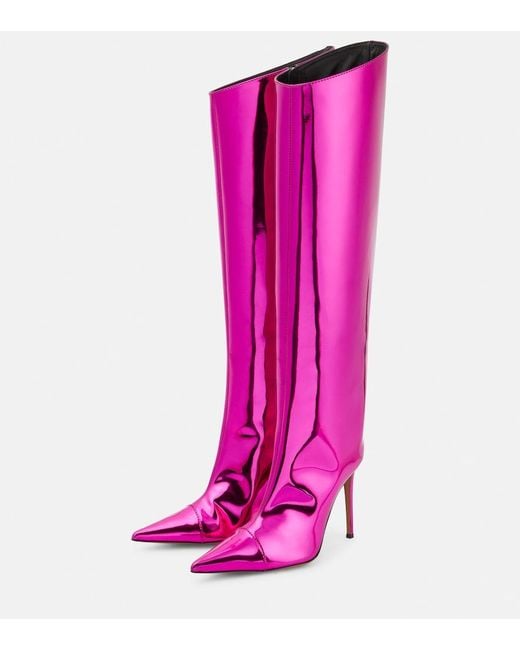 Alexandre Vauthier Pink Metallic Over-The-Knee Boots
