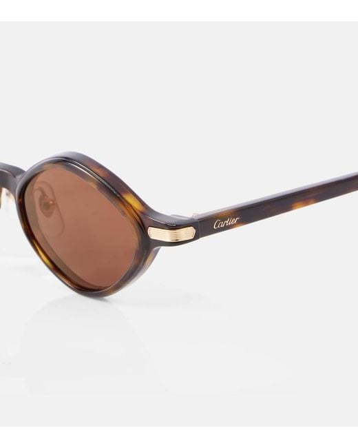 Cartier Brown Premiere De Cartier Oval Sunglasses