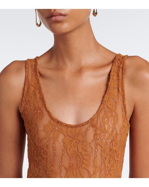 Zimmermann Brown Lace Bodysuit