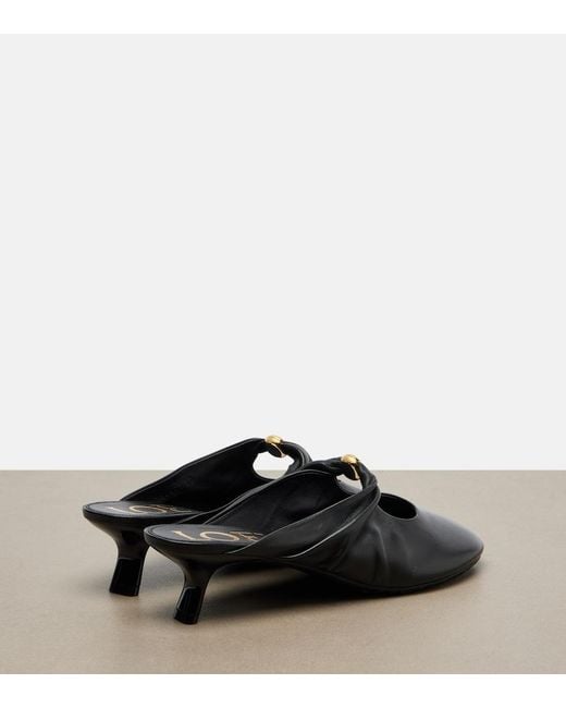 Loewe Black Pebble Soft Leather Mules
