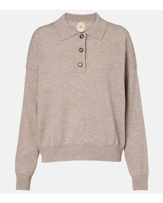 Jardin Des Orangers Natural Wool And Cashmere Polo Sweater