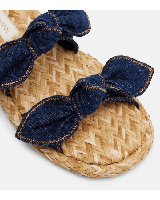 Zimmermann Blue Carousel Denim Espadrille Slides