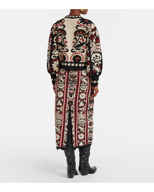 Farm Rio Black Tapestry Stripes Jacquard Sweater