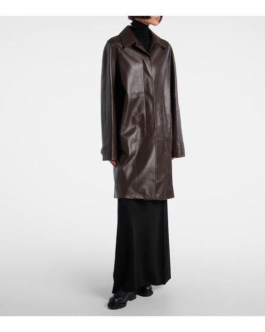 The Row Brown Gracia Leather Jacket