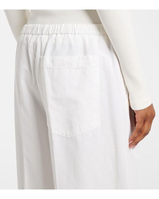 Citizens of Humanity White Aurora Cotton And Linen Wide-Leg Pants