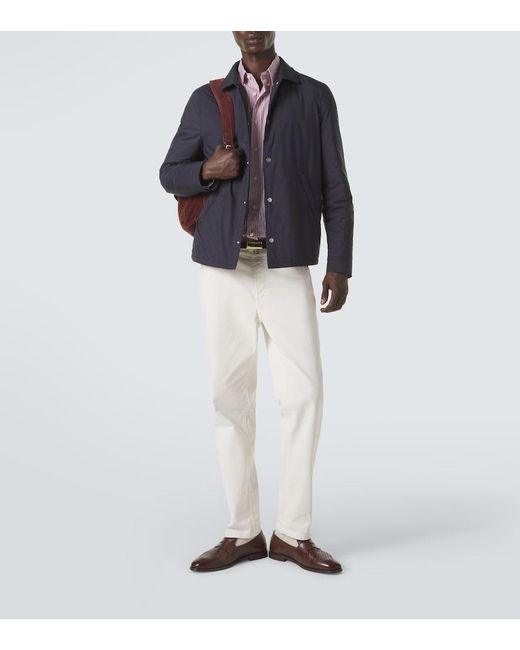 Brunello Cucinelli Blue Technical Jacket for men