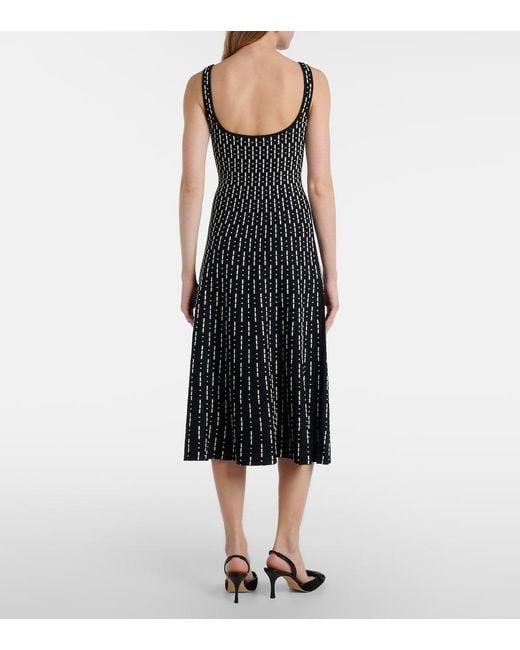 Staud Black Ellison Compact Knit Midi Dress