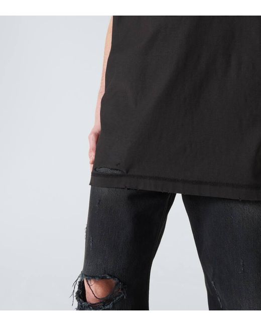 Balenciaga Antwerpen Inside Out Oversized-T-Shirt aus Baumwoll-Jersey mit Print in Distressed-Optik in Black für Herren