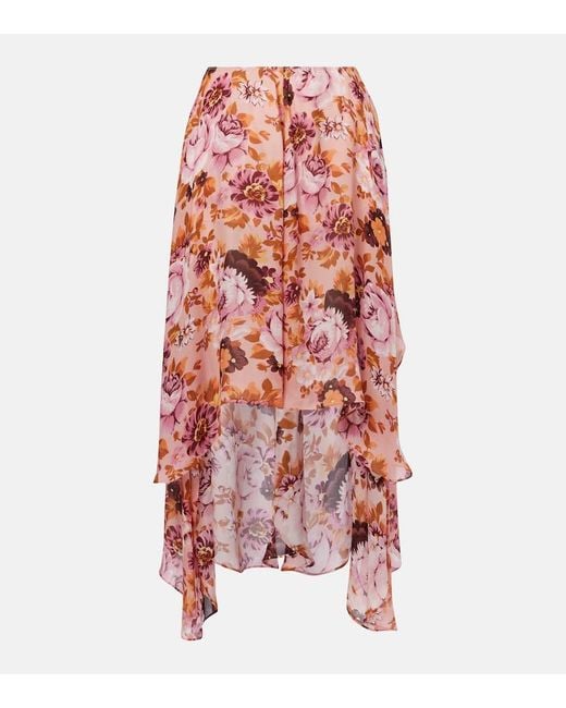 Chloé Red Midirock Aus Seide