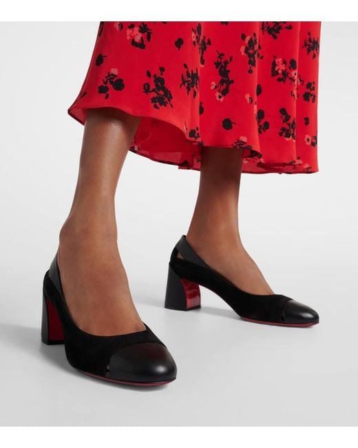 Christian Louboutin Black Miss Duvette Leather Pumps