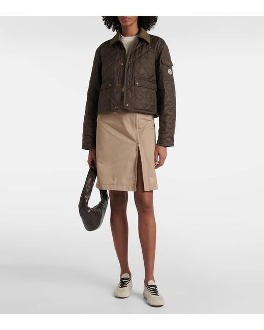 Moncler Brown Chitre Quilted Canvas-Trimmed Jacket