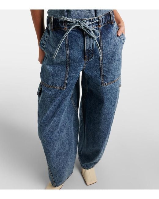 Alaïa Blue Barrel-Leg Jeans
