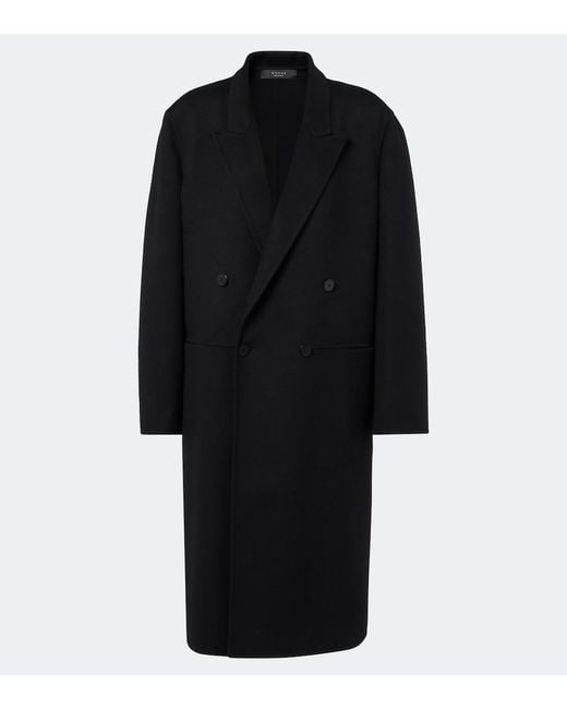 Gucci Black Double-Breasted Wool Coat