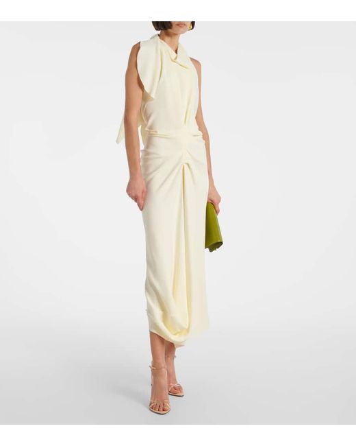 Robe Midi En Crepe De Satin Victoria Beckham en coloris Natural