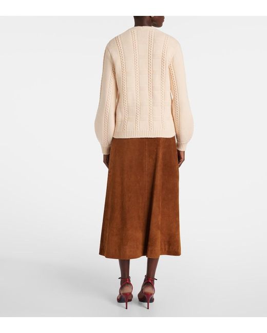 Valentino Natural Virgin Wool Cardigan