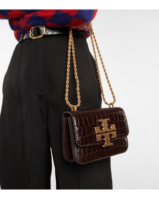 Eleanor Leather Crossbody Bag in Black - Tory Burch