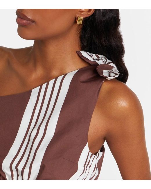 Posse Red Rosie Asymmetric Striped Cotton Crop Top
