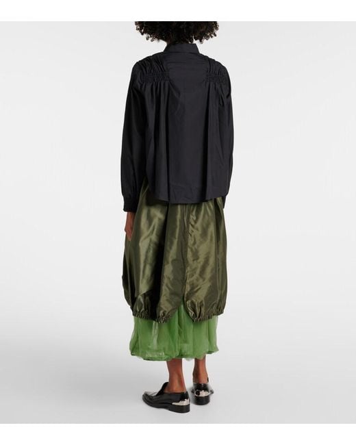 Noir Kei Ninomiya Black Shirred Cotton Shirt