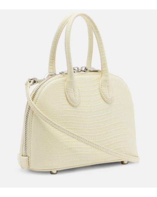 Self-Portrait Natural Lizard Small Leather Top-Handle Bag