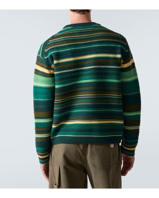 J.W. Anderson Green Striped Wool Sweater for men