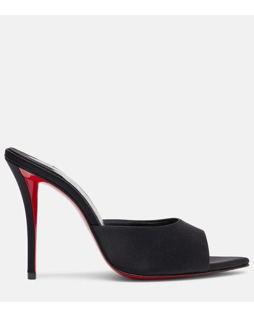 Christian Louboutin Black Miss Z 100 Crepe Satin Mules