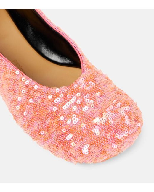 J.W. Anderson Pink Sequined Ballet Flats