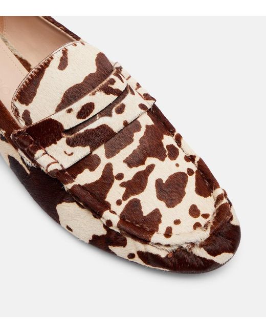 Mocasines Penny De Pelo De Becerro Estampados Farm Rio de color Brown