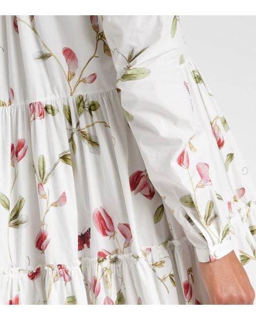 Giambattista Valli White Floral Cotton Maxi Dress