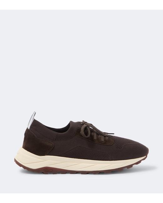 Baskets En Maille Et Daim Fedeli pour homme en coloris Brown