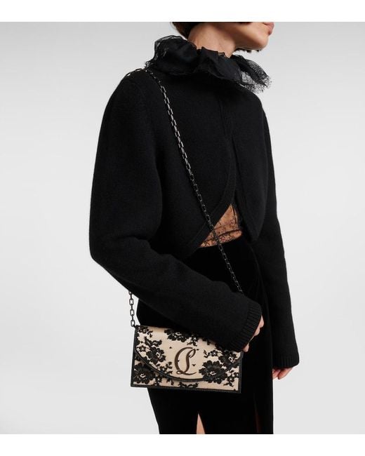 Christian Louboutin Black Loubi54 Small Lace Clutch